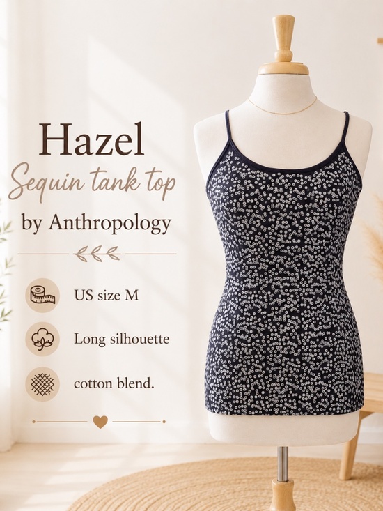 Hazel Tops - Anthropologie Hazel Sequin Tank Top Sz US M
